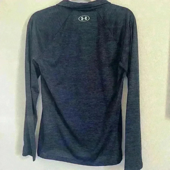 Under Armour Women’s 1/4 Zip Navy Pullover Heatgear Size Medium - Picture 3 of 3